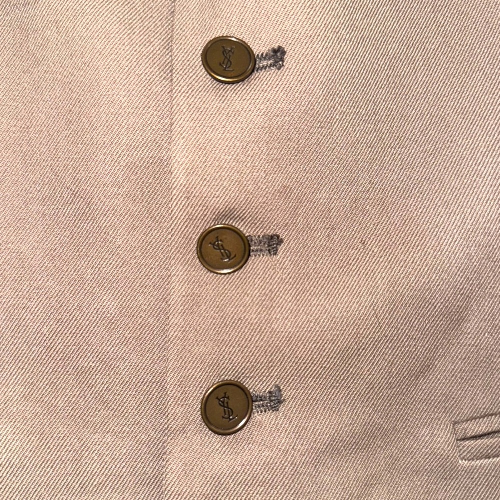 Yves‎ Saint Laurent Vest Mens Taupe Bronze Classic Formal YSL Buttoned Waistcoat - Picture 5 of 8